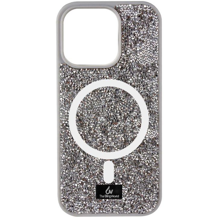 TPU чохол Bling World Rock Diamond with MagSafe для Apple iPhone 15 (6.1