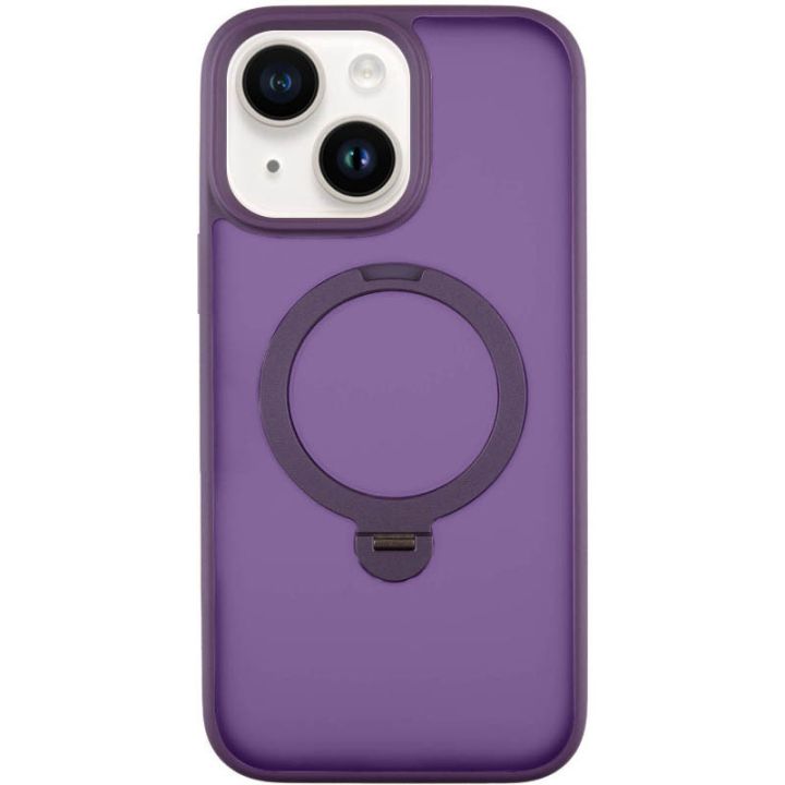 TPU+PC чохол Metal Buttons with MagSafe Colorful HQ Ring для Apple iPhone 15 (6.1