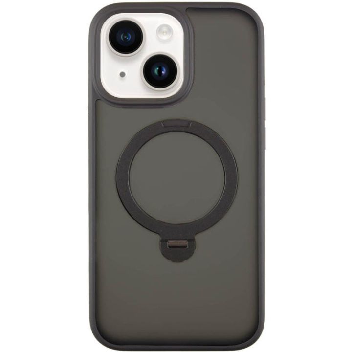TPU+PC чохол Metal Buttons with MagSafe Colorful HQ Ring для Apple iPhone 15 (6.1